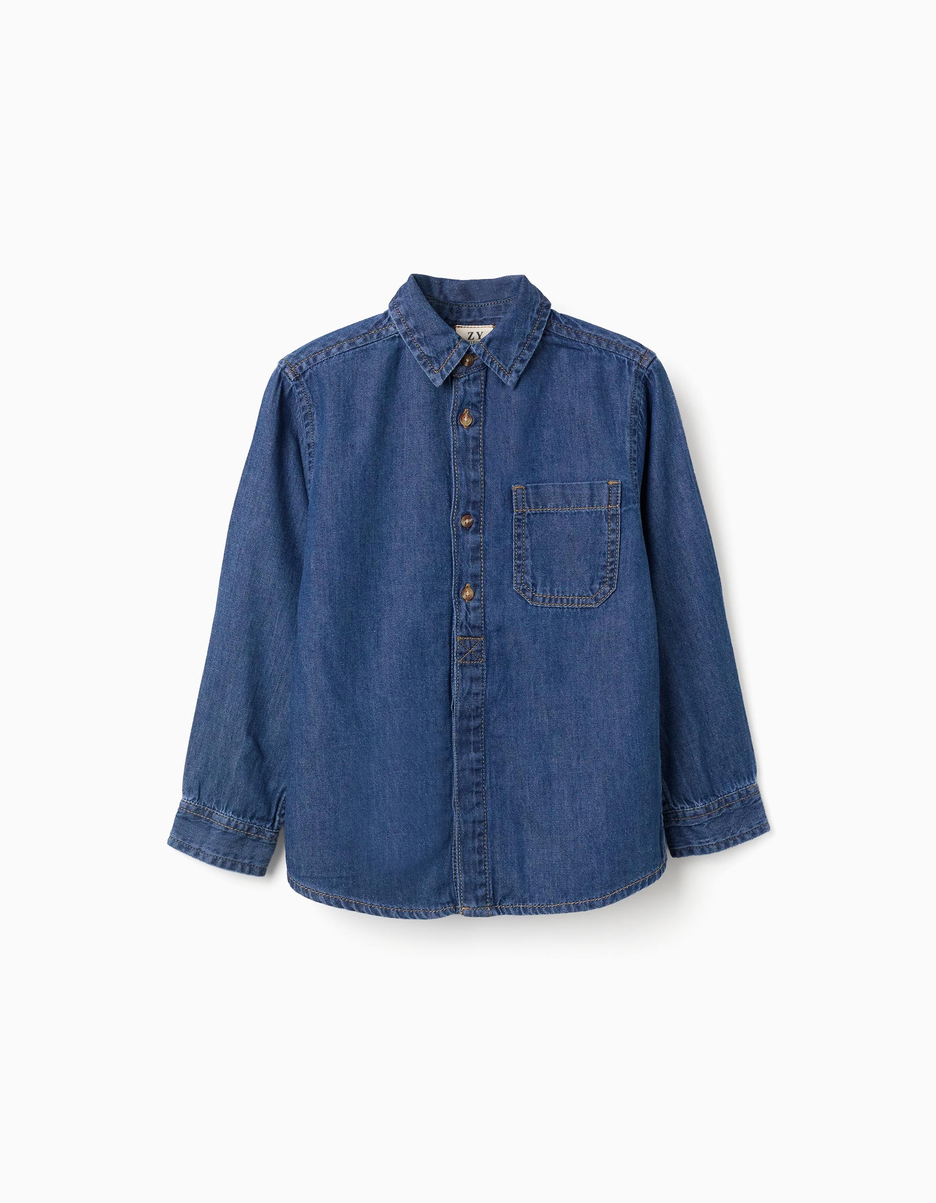 Chemise à manches longues en jean avec poche poitrine, ZIPPY