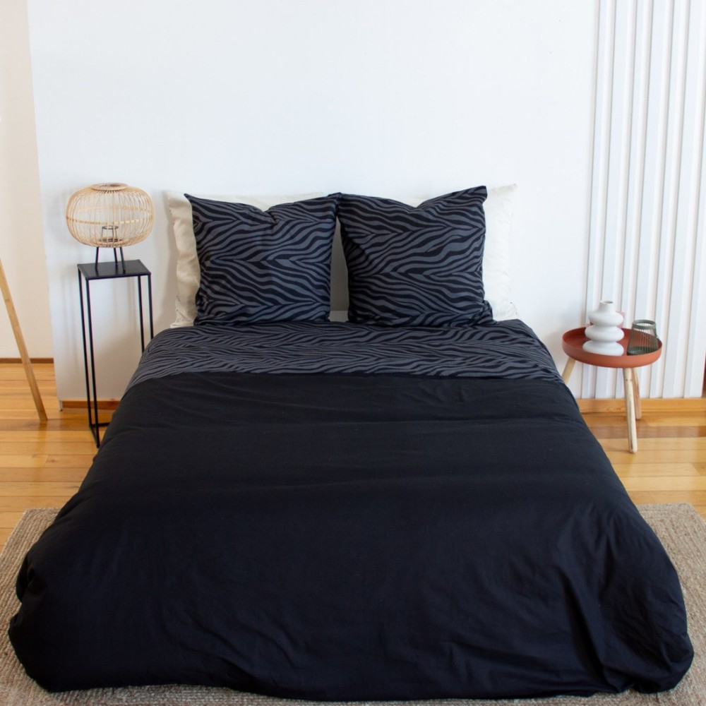 Housse De Couette Réversible 100% Coton 52 Fils + 2 Taies D'oreiller, DECORATIE