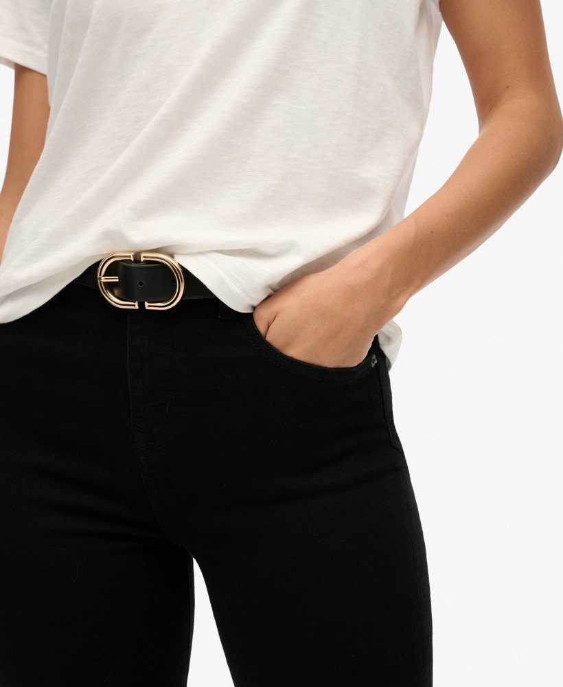 Jean évasé taille haute en coton biologique, SUPERDRY
