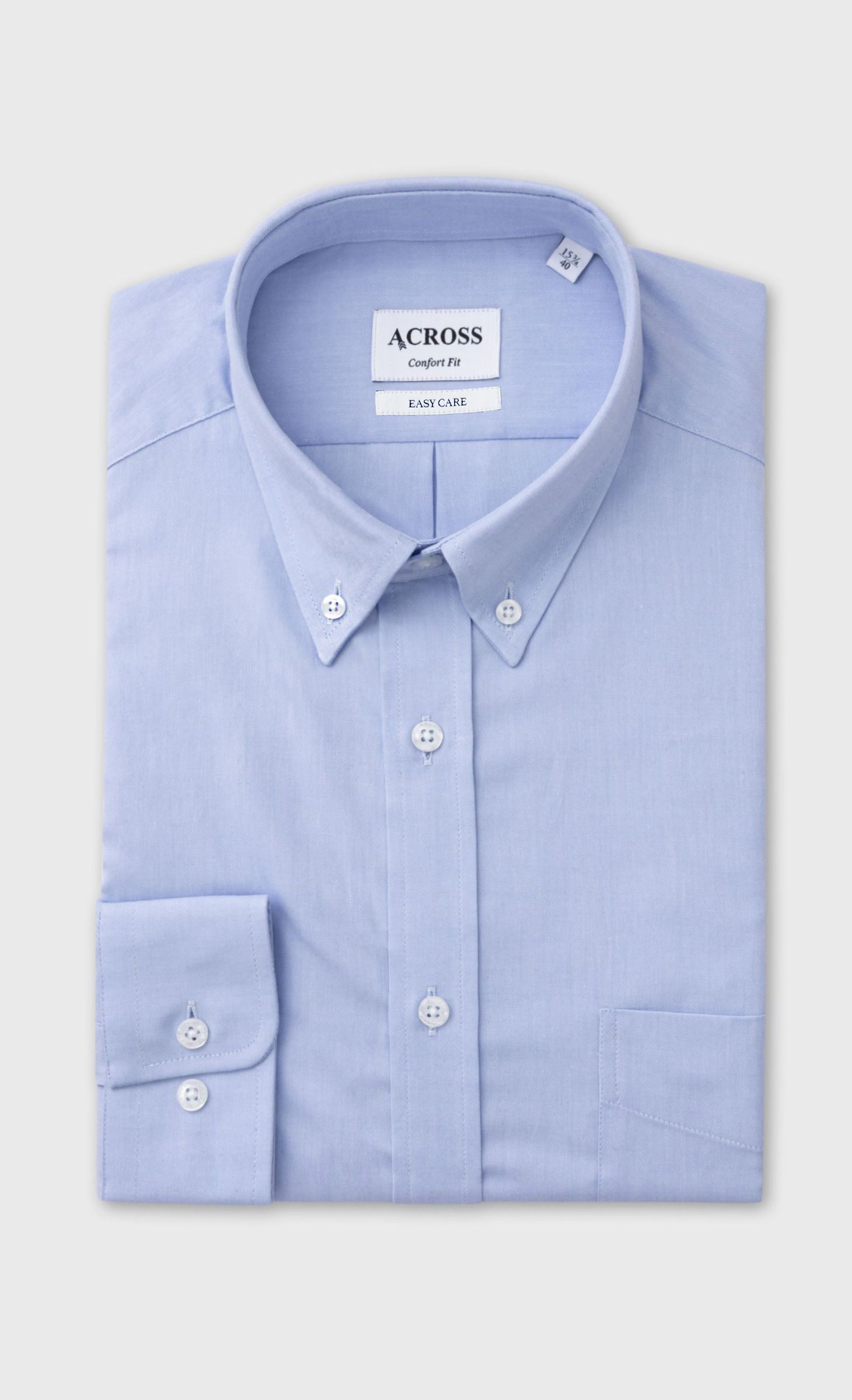 Chemise Confort fit easy care en oxford de coton, ACROSS