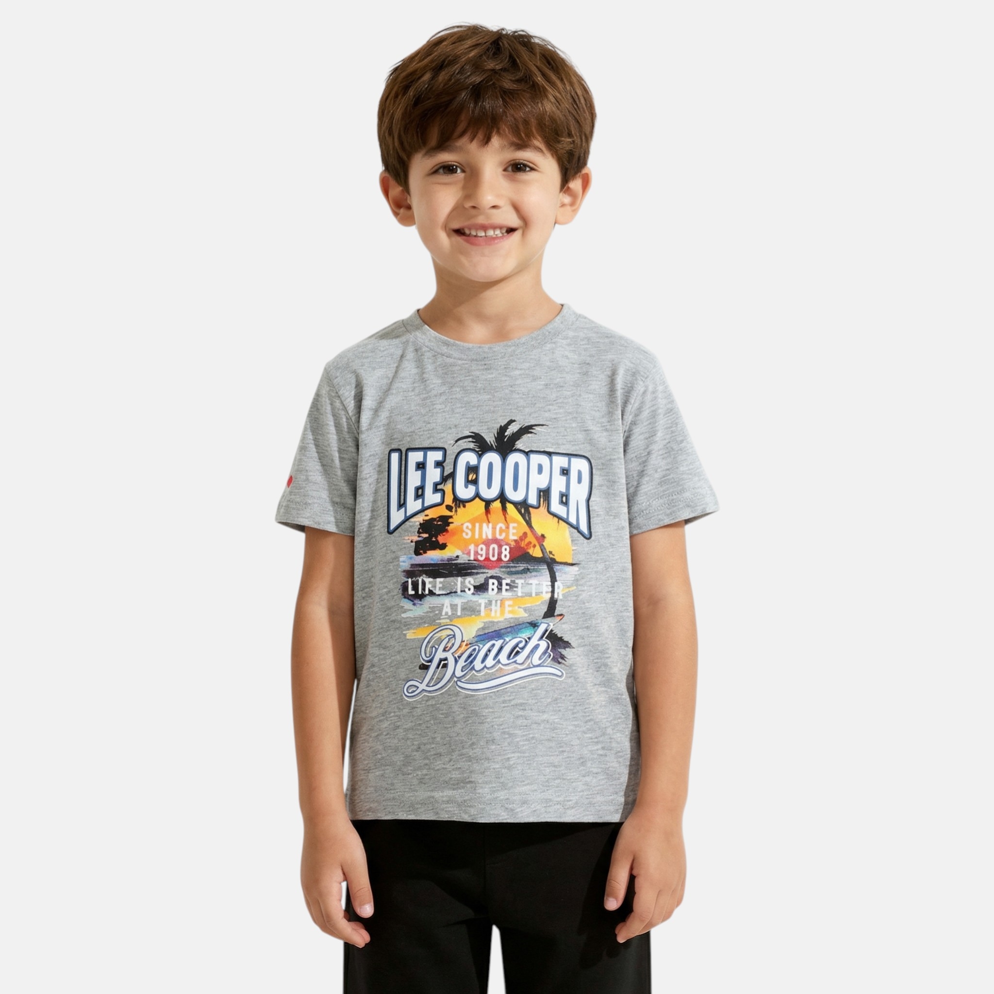 T-shirt manches courtes imprimé plage, col rond AVENTURE, LEE COOPER