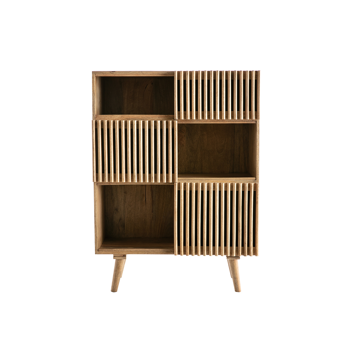 Buffet haut en bois manguier massif 3 portes coulissantes L85 cm ALBA, MILIBOO