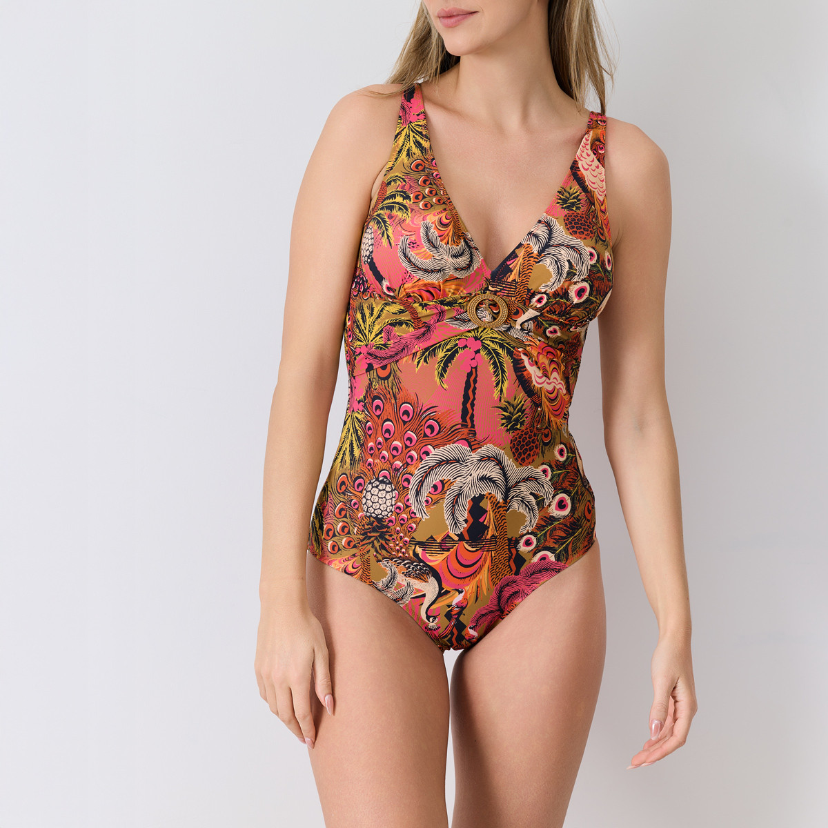 Maillot 1 pièce coupé sous poitrine coques amovibles RAMATUELLE, JANINE ROBIN