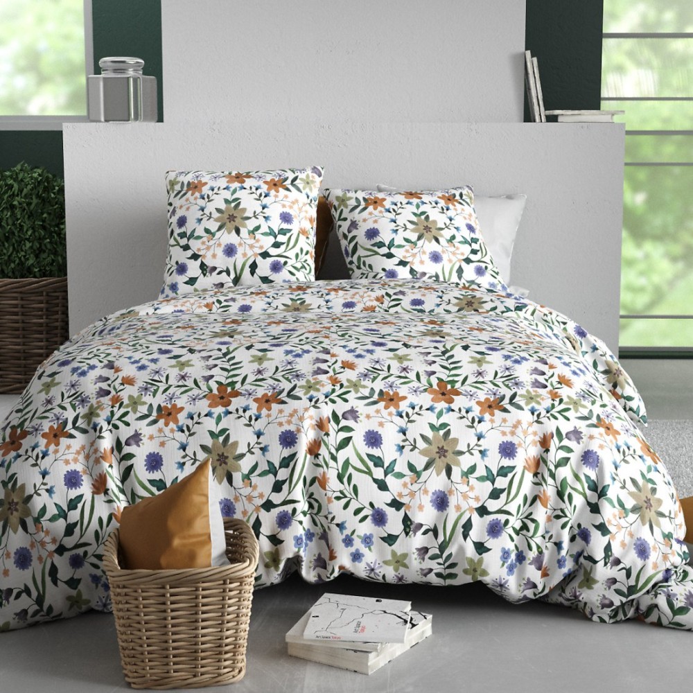 Housse De Couette 100% Coton 57 Fils + 2 Taies D'oreiller, DECORATIE