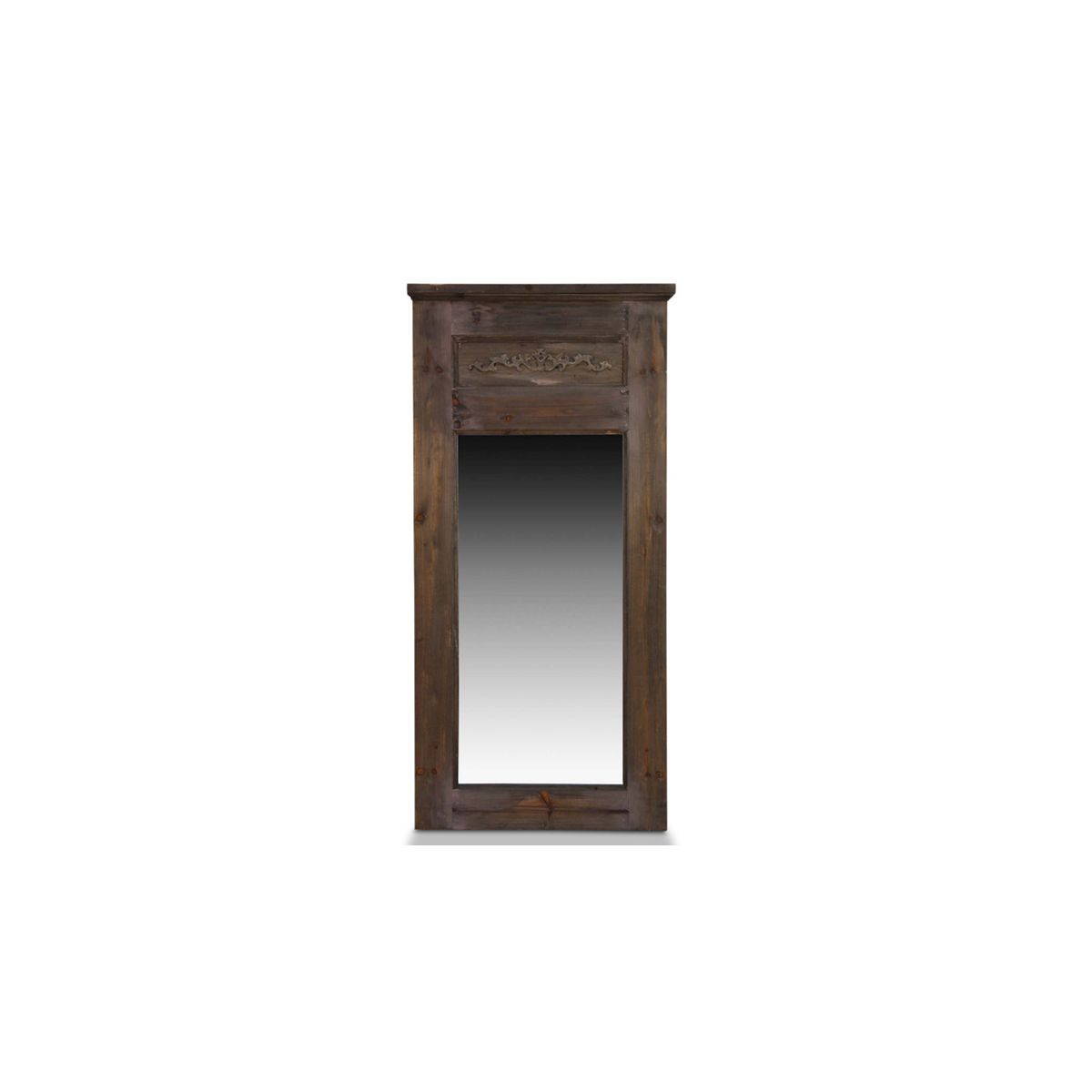 grand miroir ancien rectangulaire vertical bois 58x4x118cm