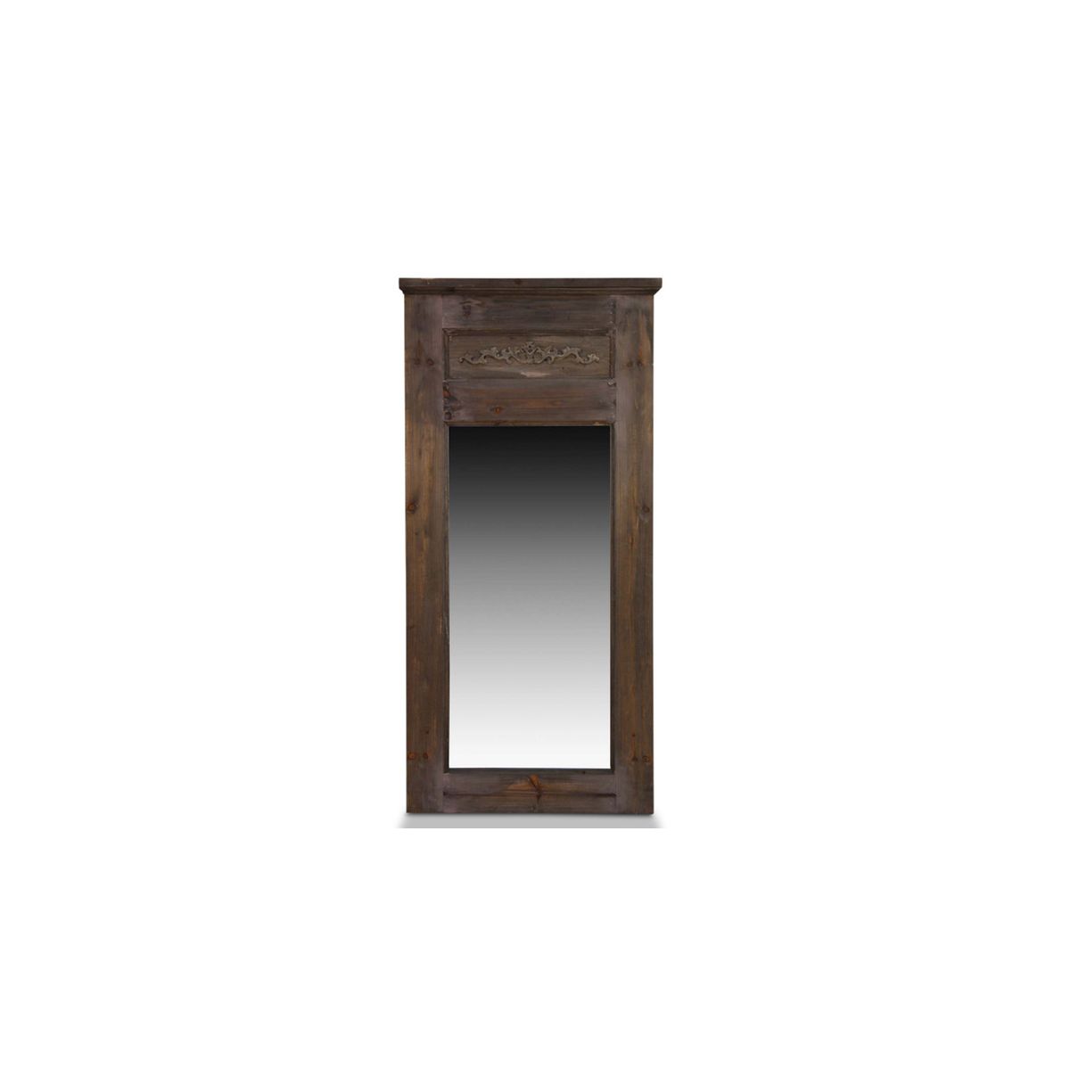 grand miroir ancien rectangulaire vertical bois 58x4x118cm