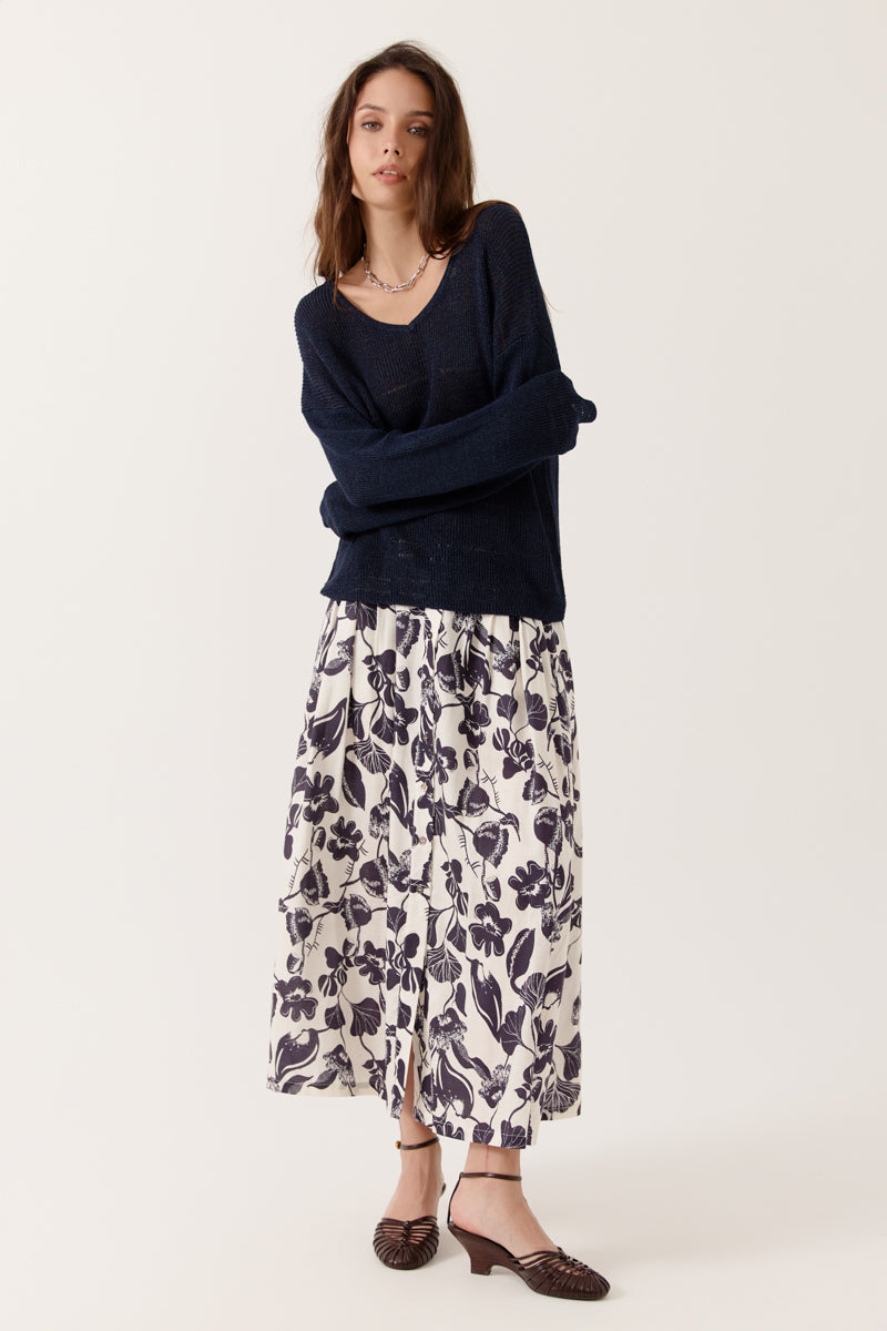 Pull Isorine manches longues col V coupe droite, ARTLOVE