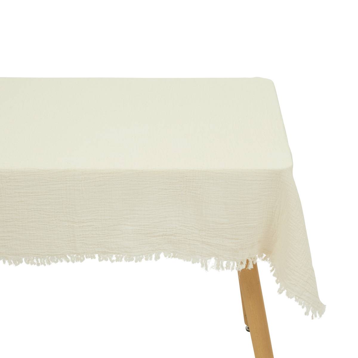 Nappe en gaze de coton à franges VELA, ATMOSPHERA