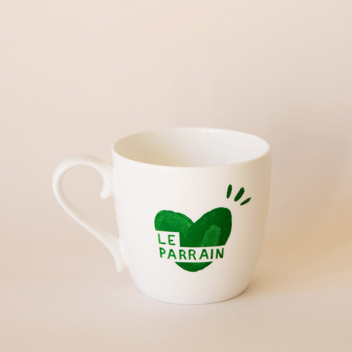 Mug Le parrain cœur, CŒUR VERT, EMOI EMOI