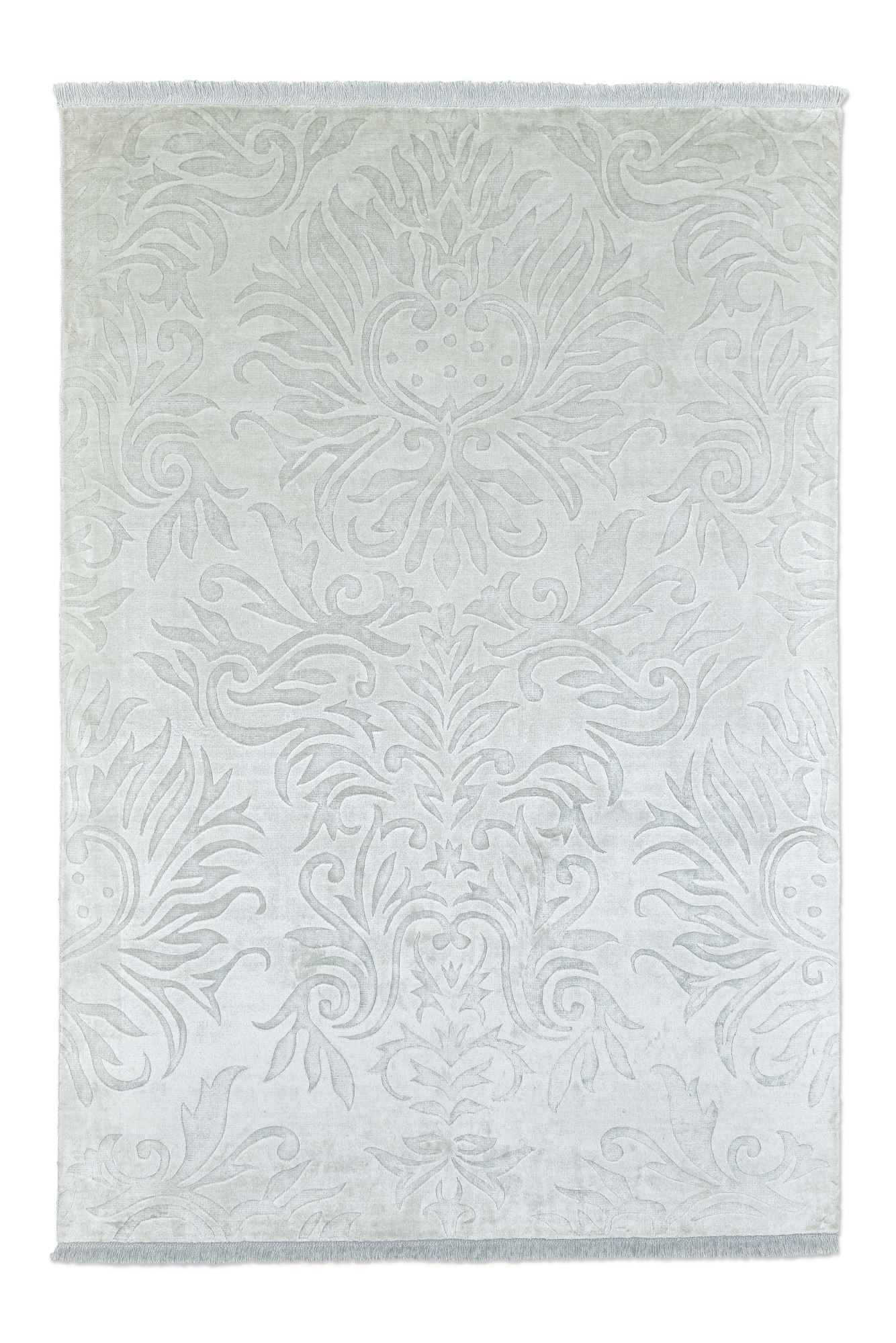 Tapis salon Ewa, noué main, à franges, THEKO