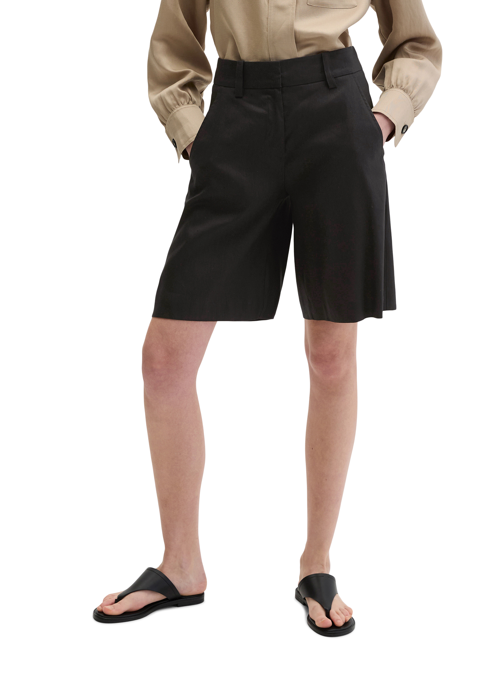 Short chino flared en viscose-lin stretch, MARC O'POLO