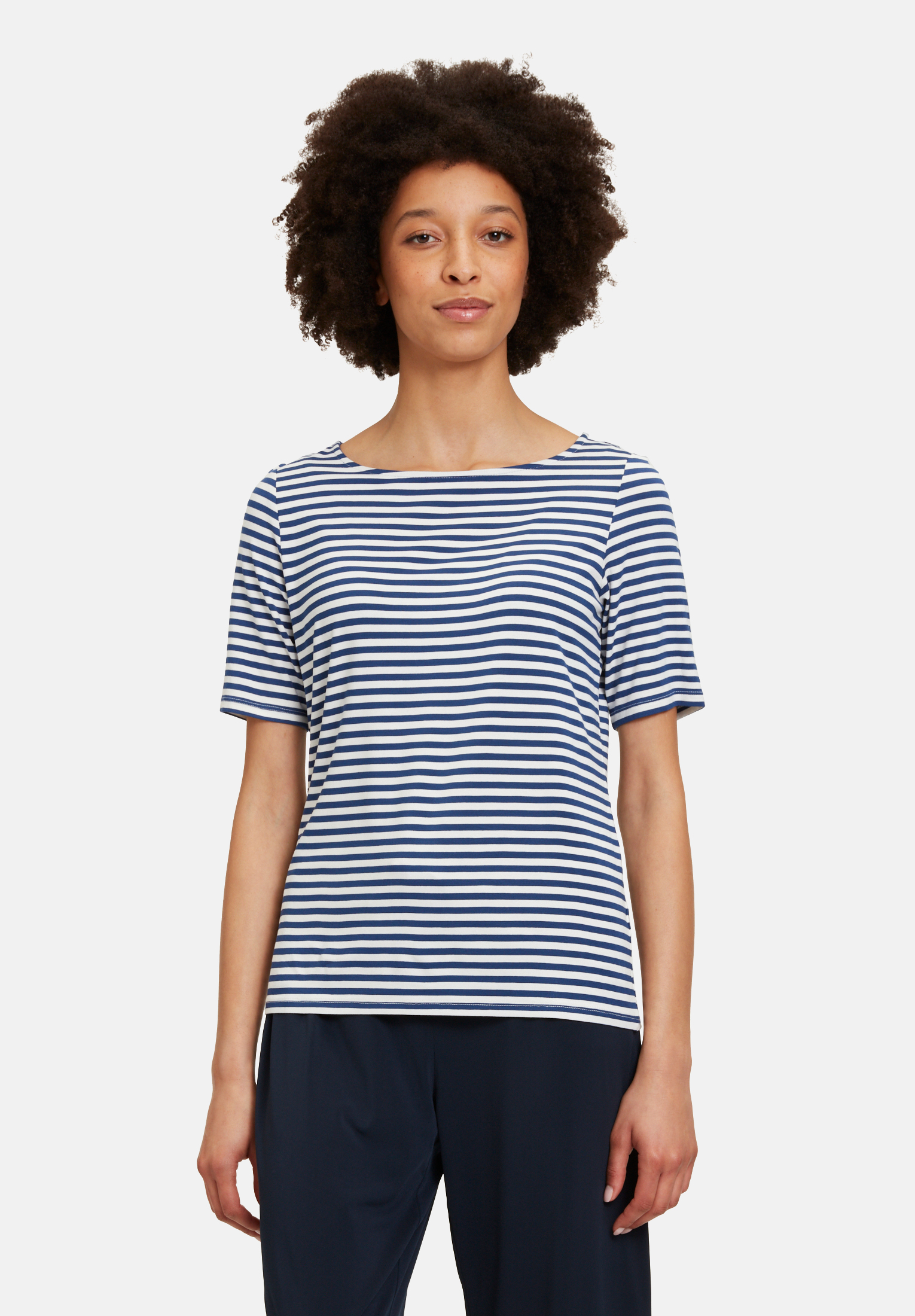 Tee-shirt larges rayures colorées - Bleu - - 10.00