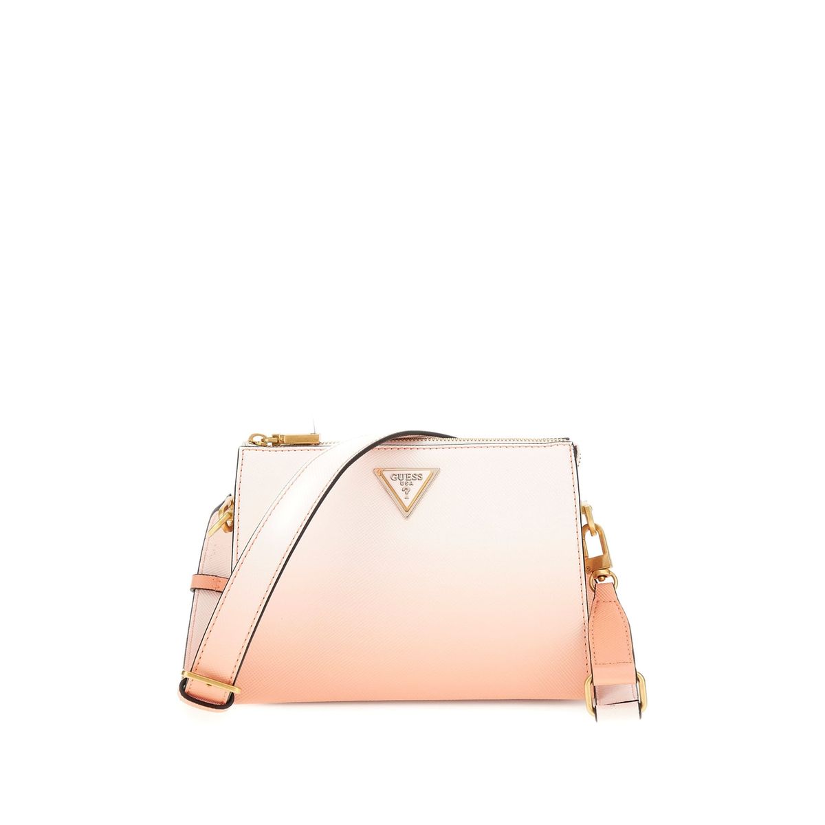 Guess mini sac bandouli re iossie saffiano nuances d orange