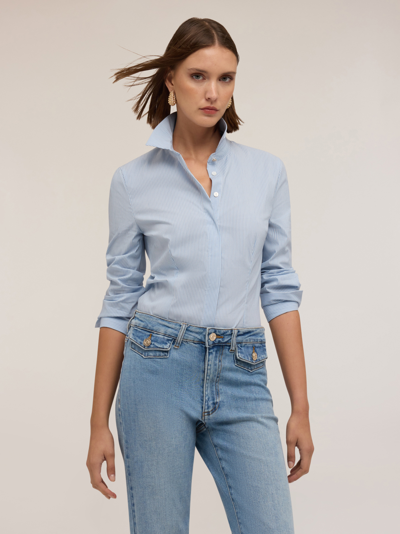 Chemise rayée en popeline, MOTIVI