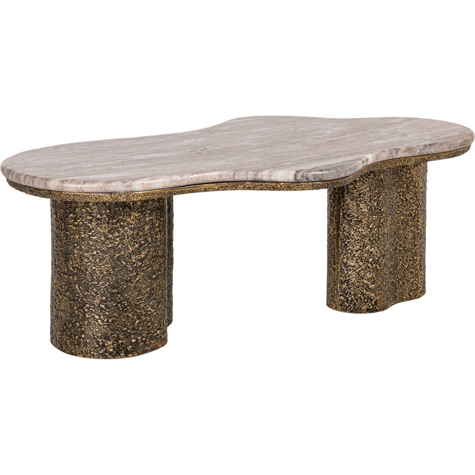 Table basse en marbre et laiton antique, RECOLLECTION