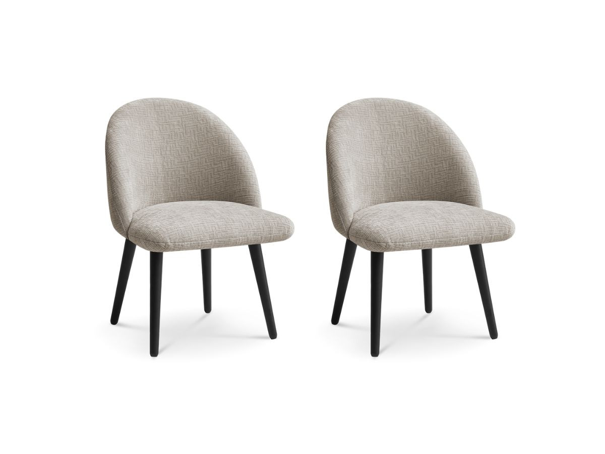 Lot de 2 chaises tissu texturé, LALIE, BOBOCHIC