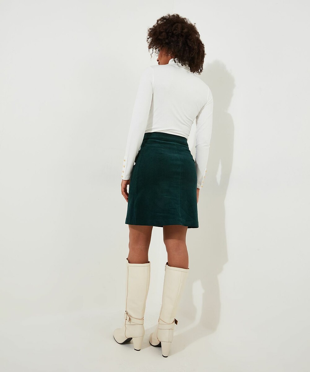 Cotton a line skirt dark green Joe Browns La Redoute