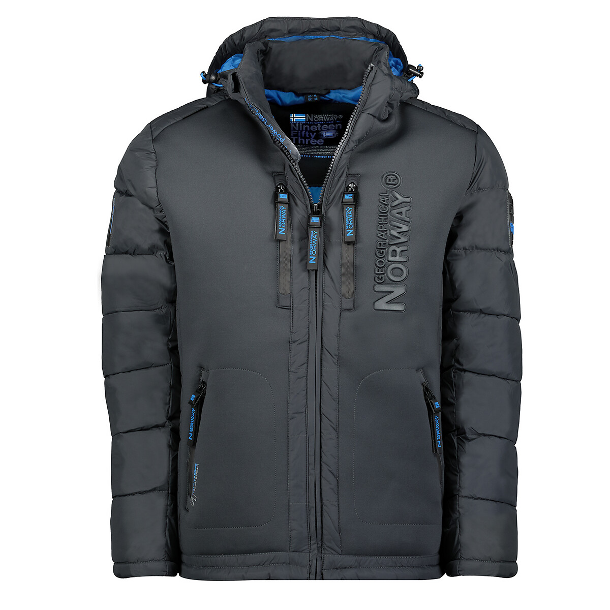 Beachwood dual fabric jacket with hood, dark grey, Geographical Norway ...