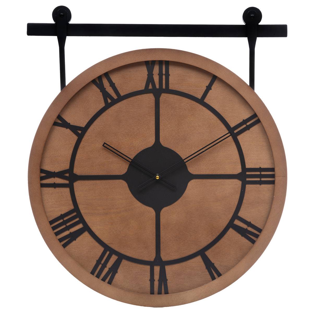 Horloge Murale Extérieure Atmosphera - Diamètre 40 Cm - Cadre Aluminium & Verre - Résiste Aux Intempéries