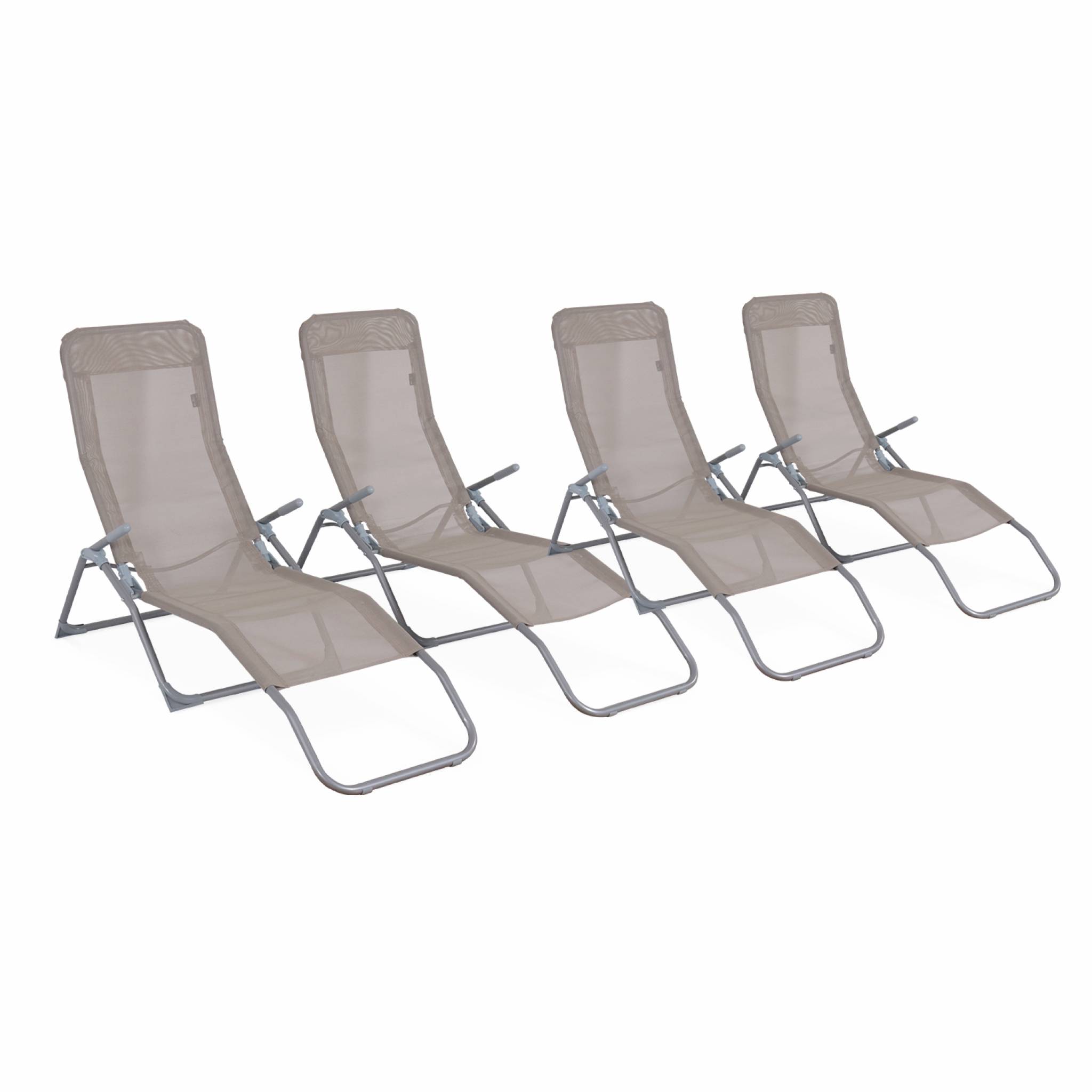 Bain de soleil acier pliant 2 positions (lot de 4) LEVITO, SWEEEK