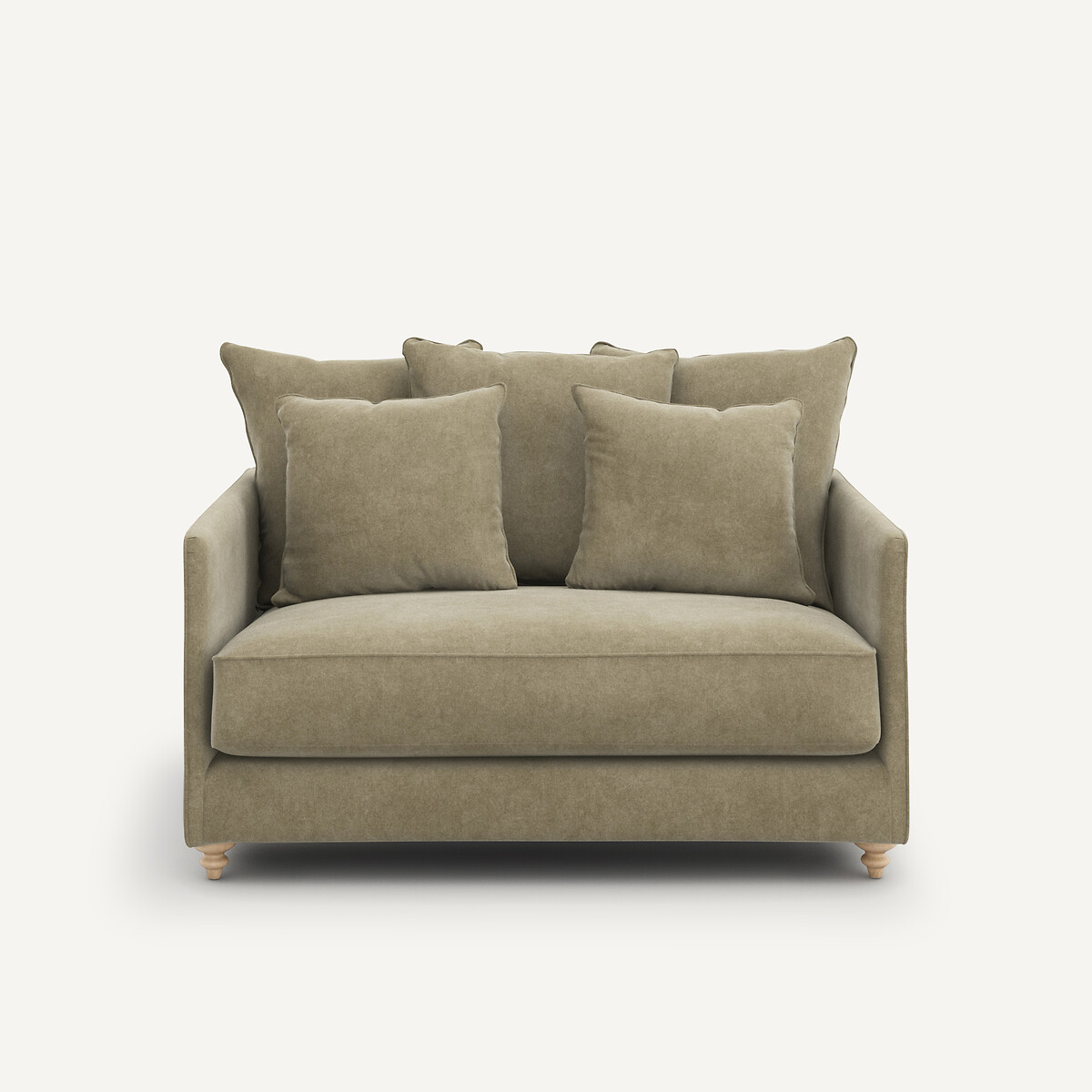 Canapé 2 places convertible, en velours stonewashed, Lazare, AM.PM