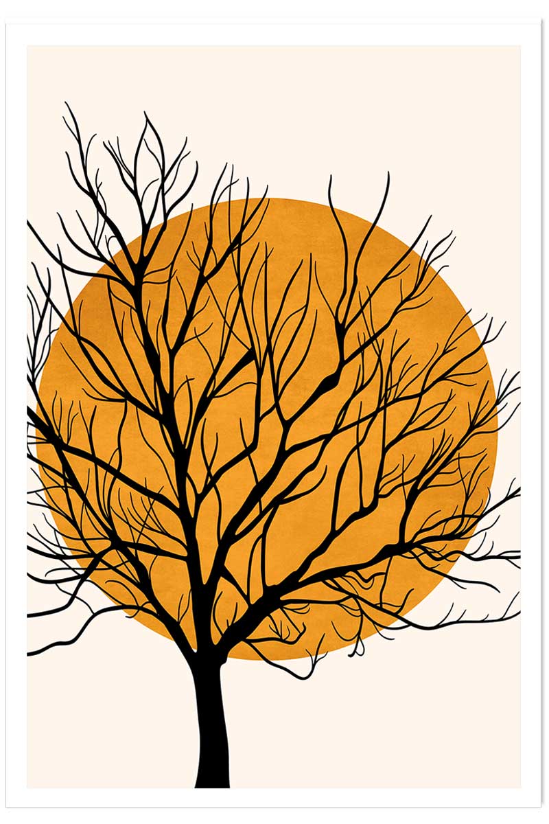 Affiche dessin ""soleil caché"", HEXOA