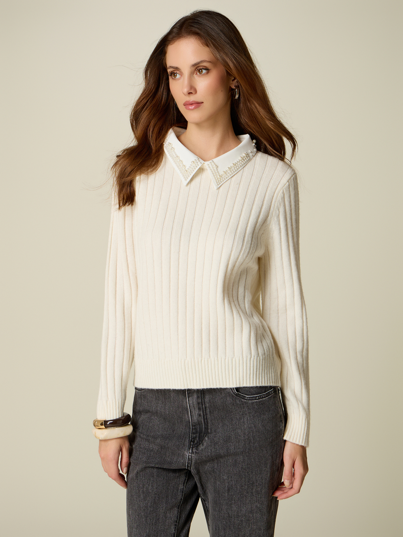 Pull avec col bijou, OLTRE