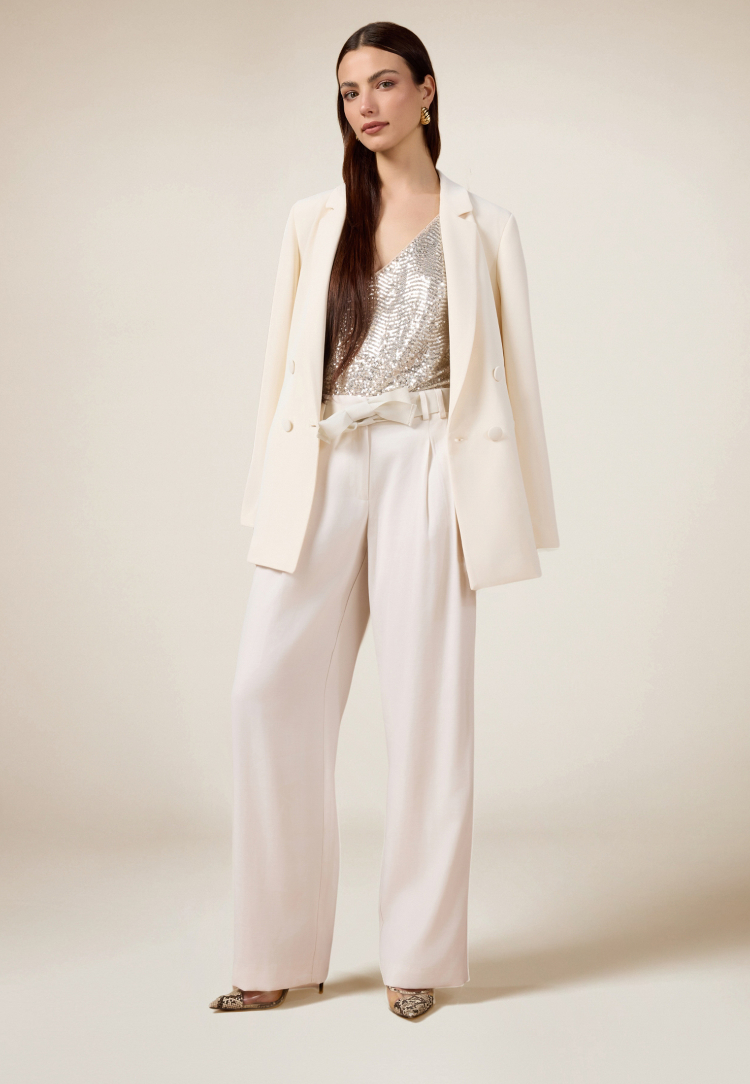 Pantalon fluide avec ceinture., OLTRE
