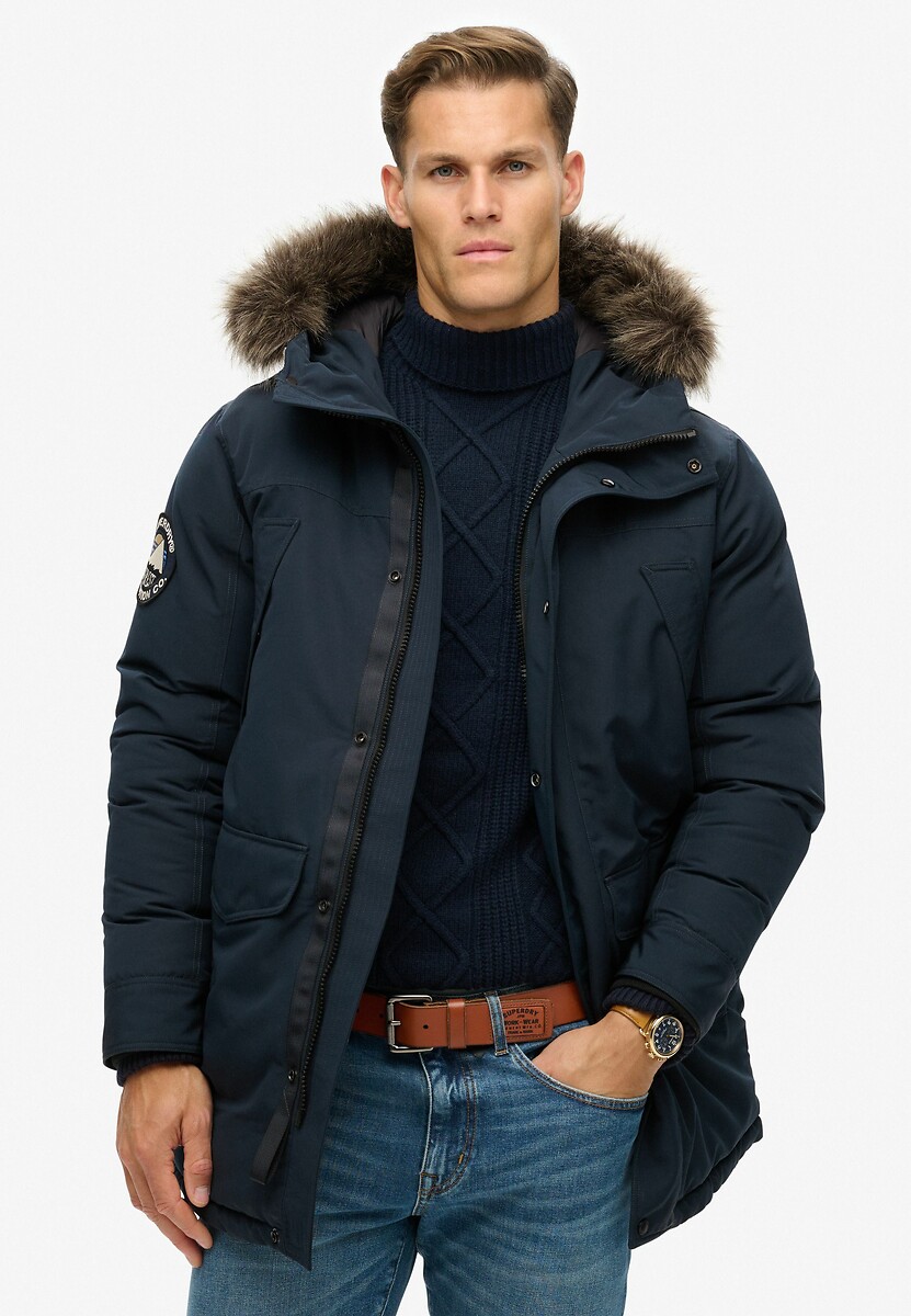 Parka con cappuccio pelliccia sintetica, SUPERDRY
