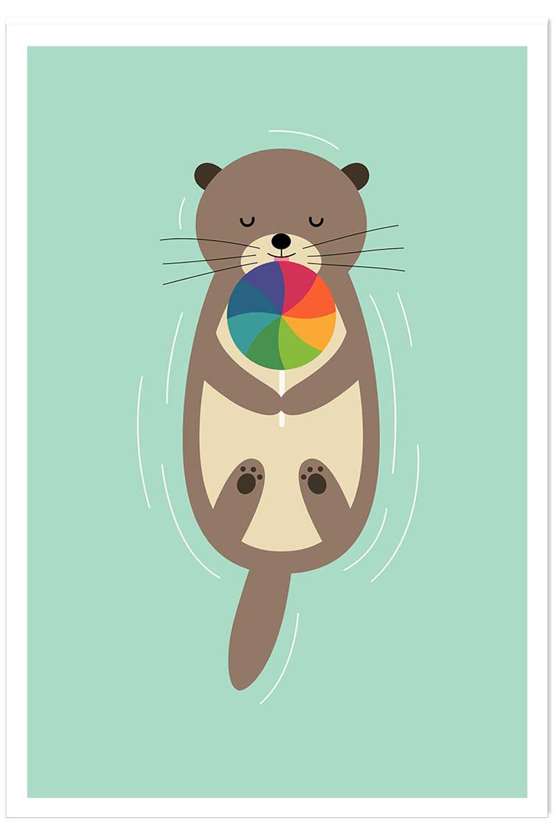 Affiche  loutre en baignade, HEXOA