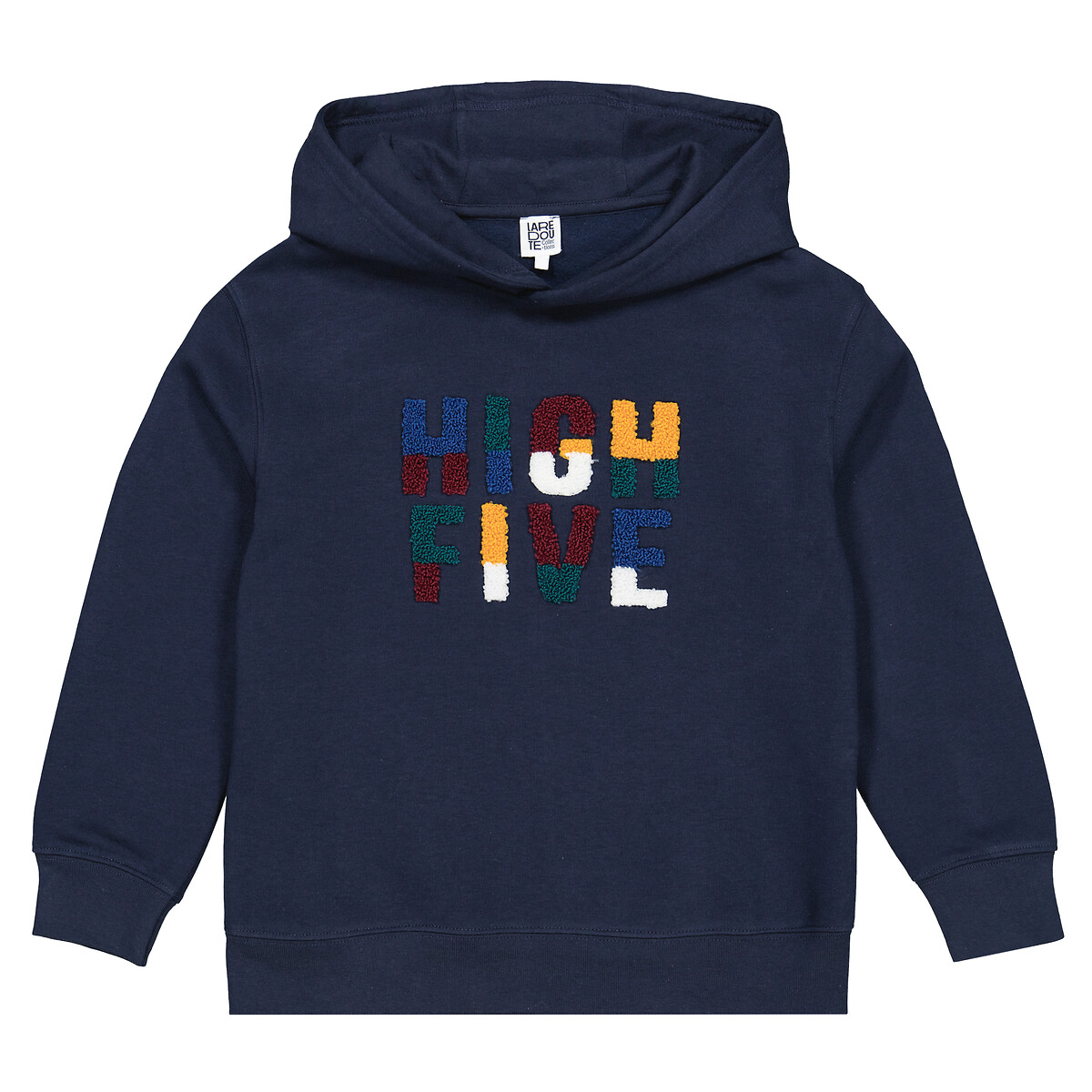 Les signatures - embroidered slogan hoodie in cotton mix, navy blue, La ...