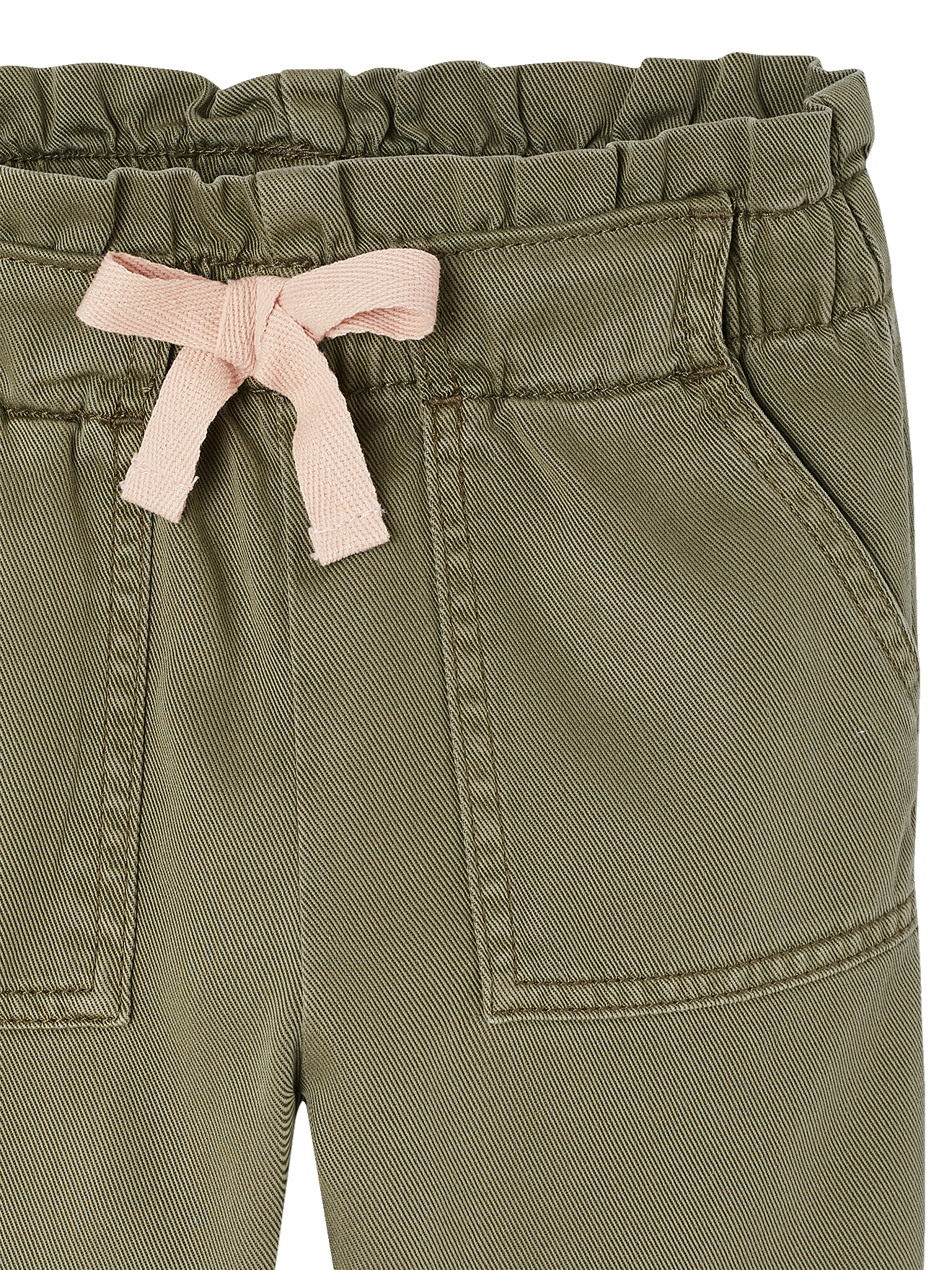 Pantalon fille large imprimé léopard beige