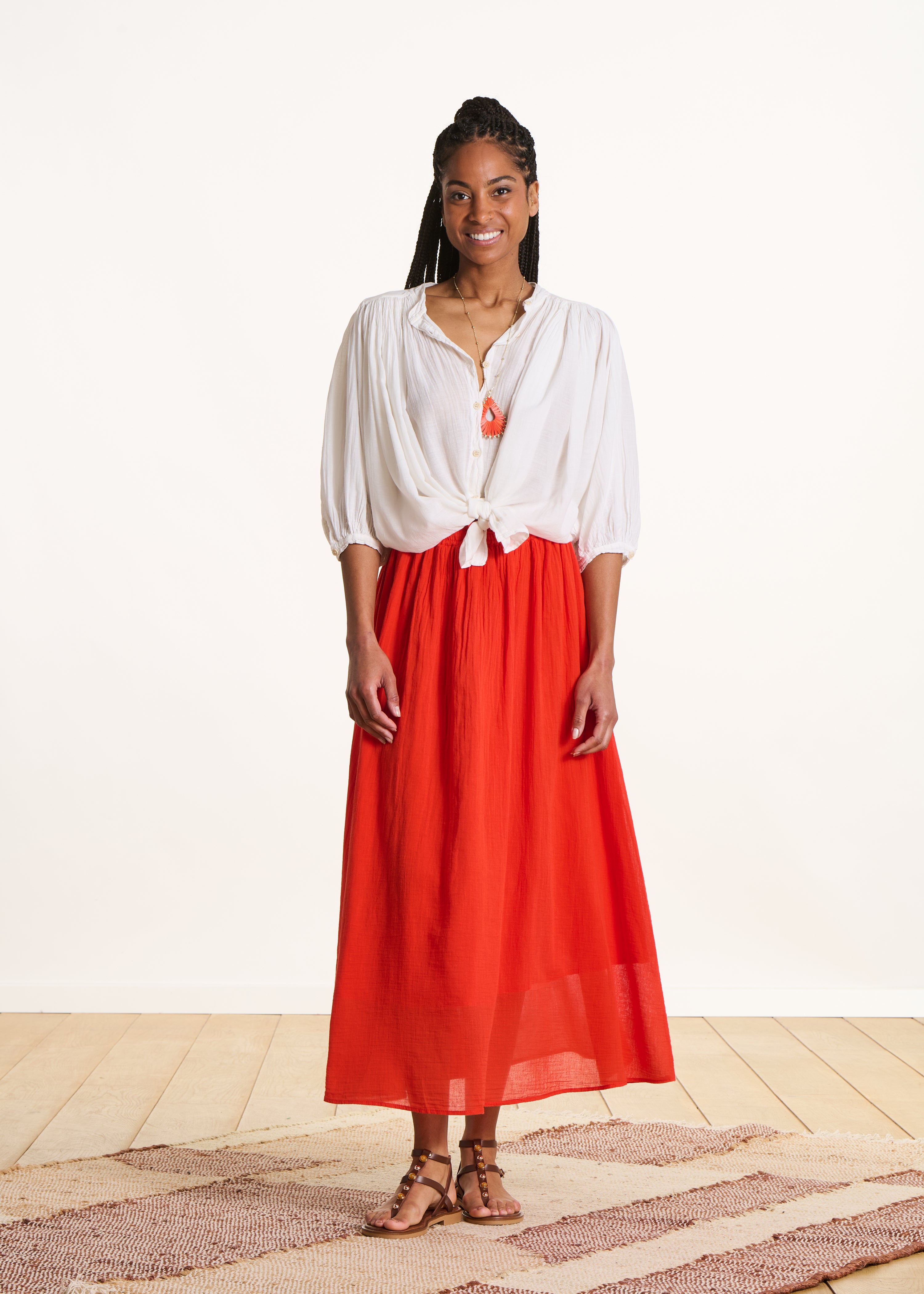 Jupe longue en voile de coton, LA FEE MARABOUTEE