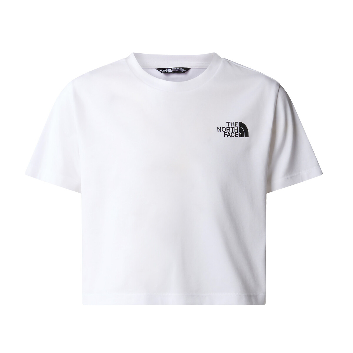Image of Cotton Mix Cropped T-Shirt with Short Sleeves