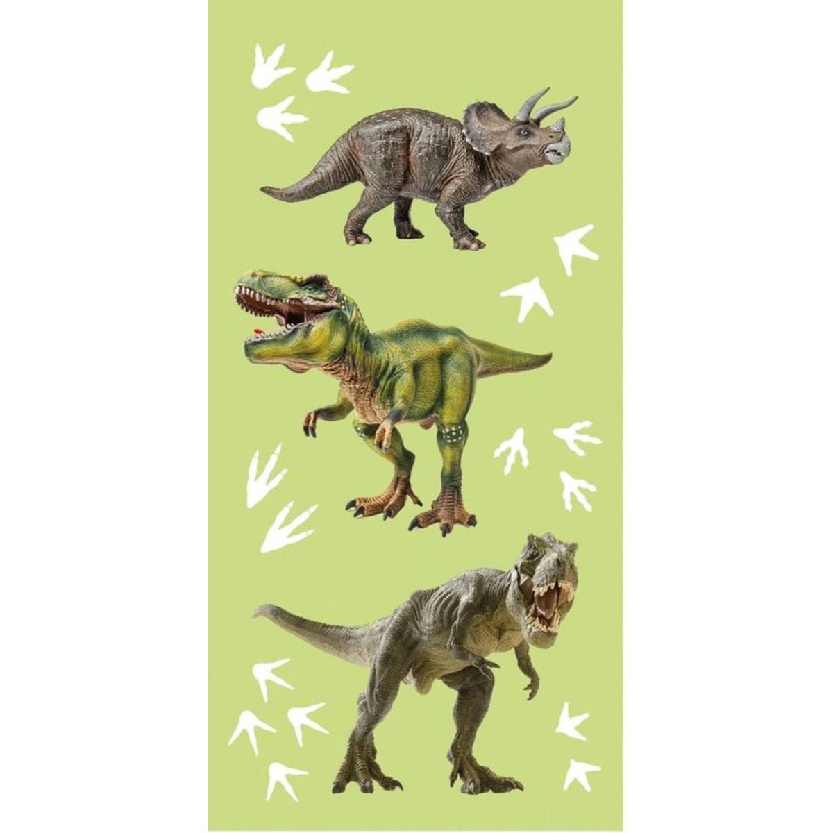 Serviette de Bain Coton Enfant Vert Dinosaures