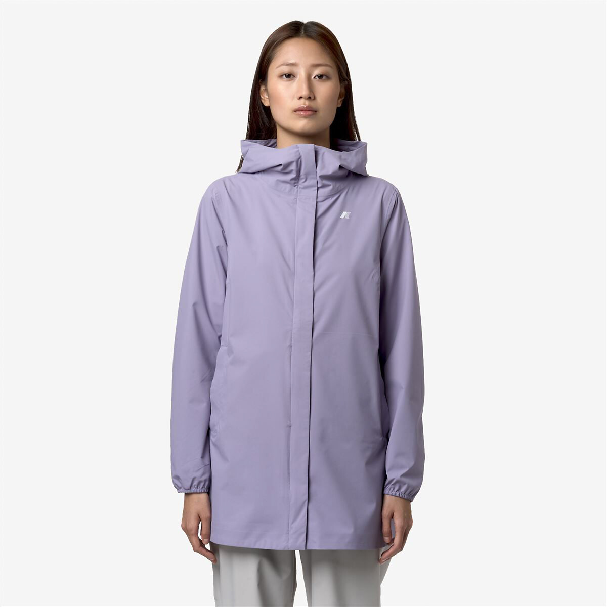 Sophie Eco Stretch Dot V Recycled Mid-Length Hooded Windbreaker