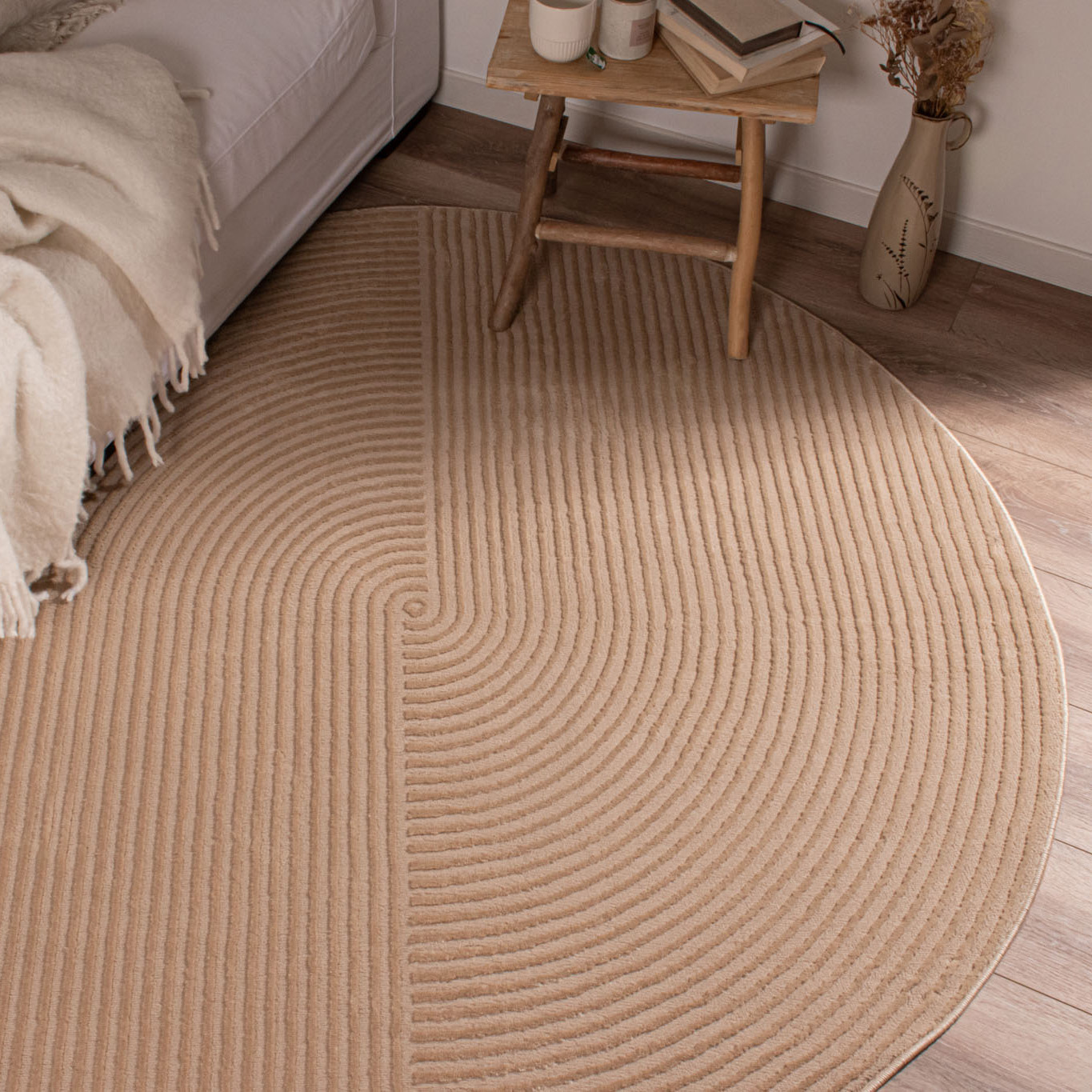 Tapis de salon rond à motif graphique BIANCA, NAZAR RUGS