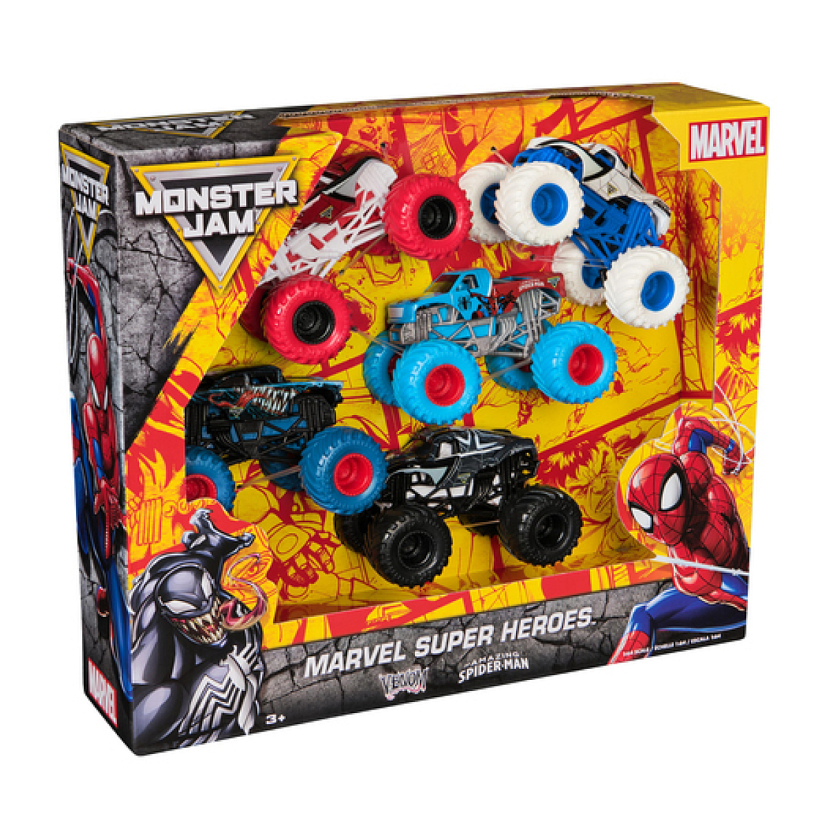 Pack De 5 Vehicules Spider-Man Die-Cast 1:64 Monster Jam, SPINMASTER