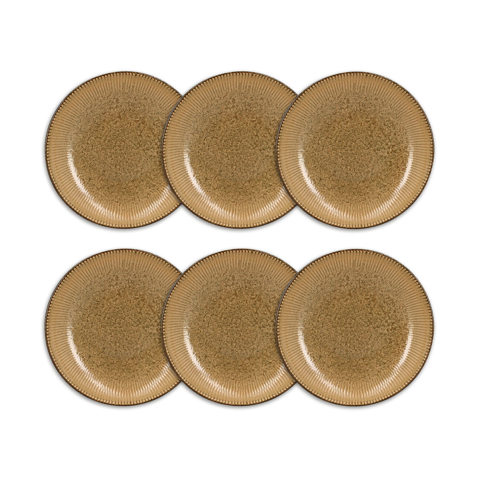 Lot de 6 assiettes creuses 22cm en porcelaine, LUNEA, OGO LIVING