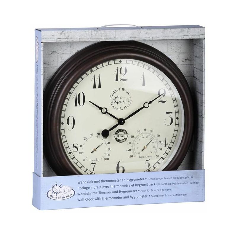 Horloge thermomètre hygromètre extérieure Couleur brown World Of