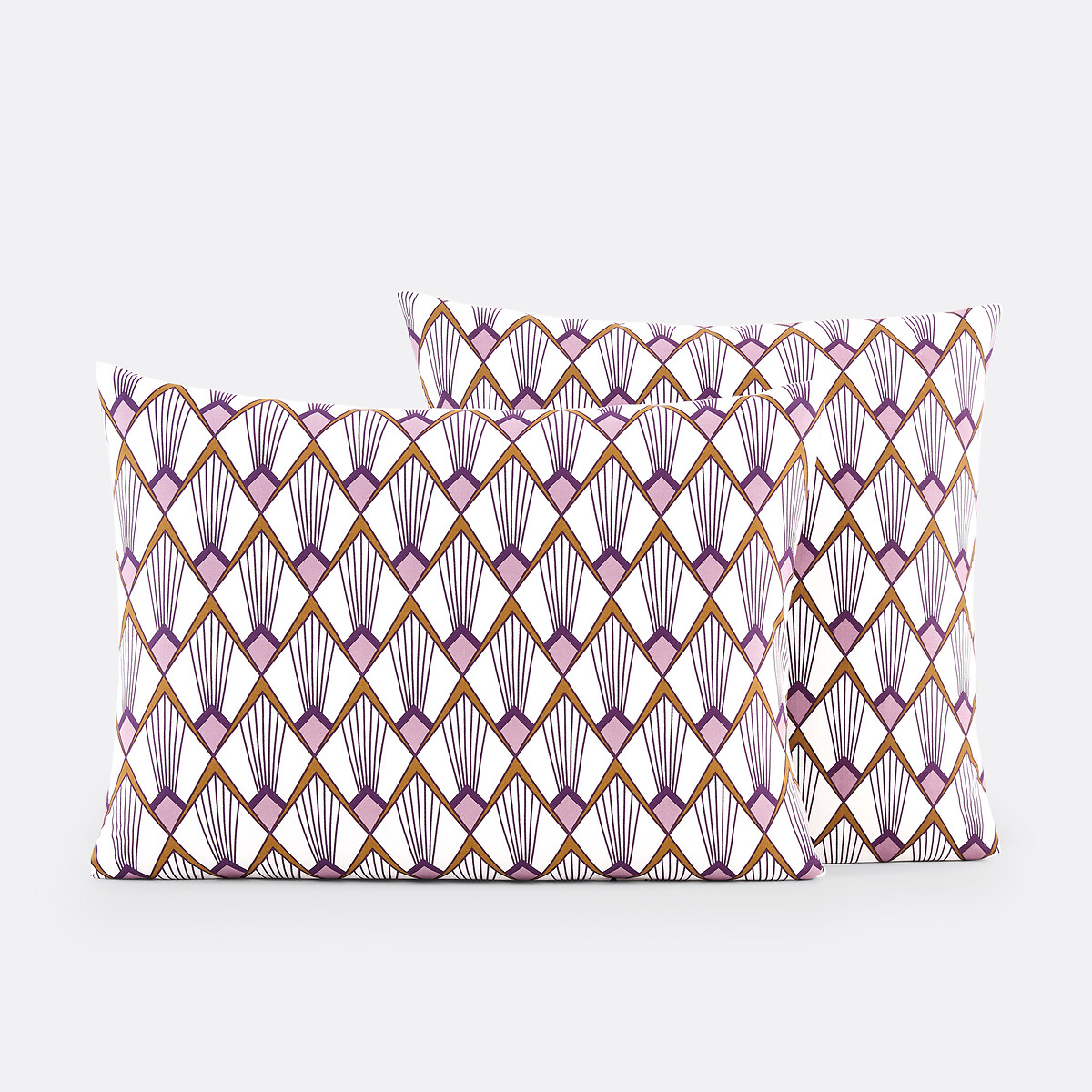 Taie d'oreiller percale de coton, Elisa mauve