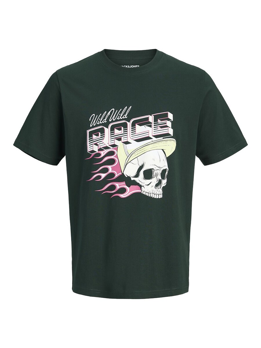 Maglietta a maniche corte, con motivo con teschio sul davanti, JACK & JONES JUNIOR
