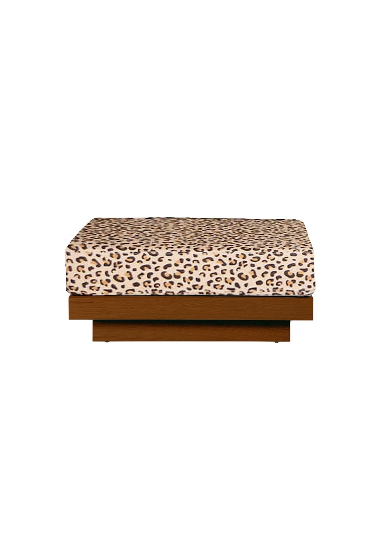 Pouf en bouclette finition teck, GABRIELLE PARIS