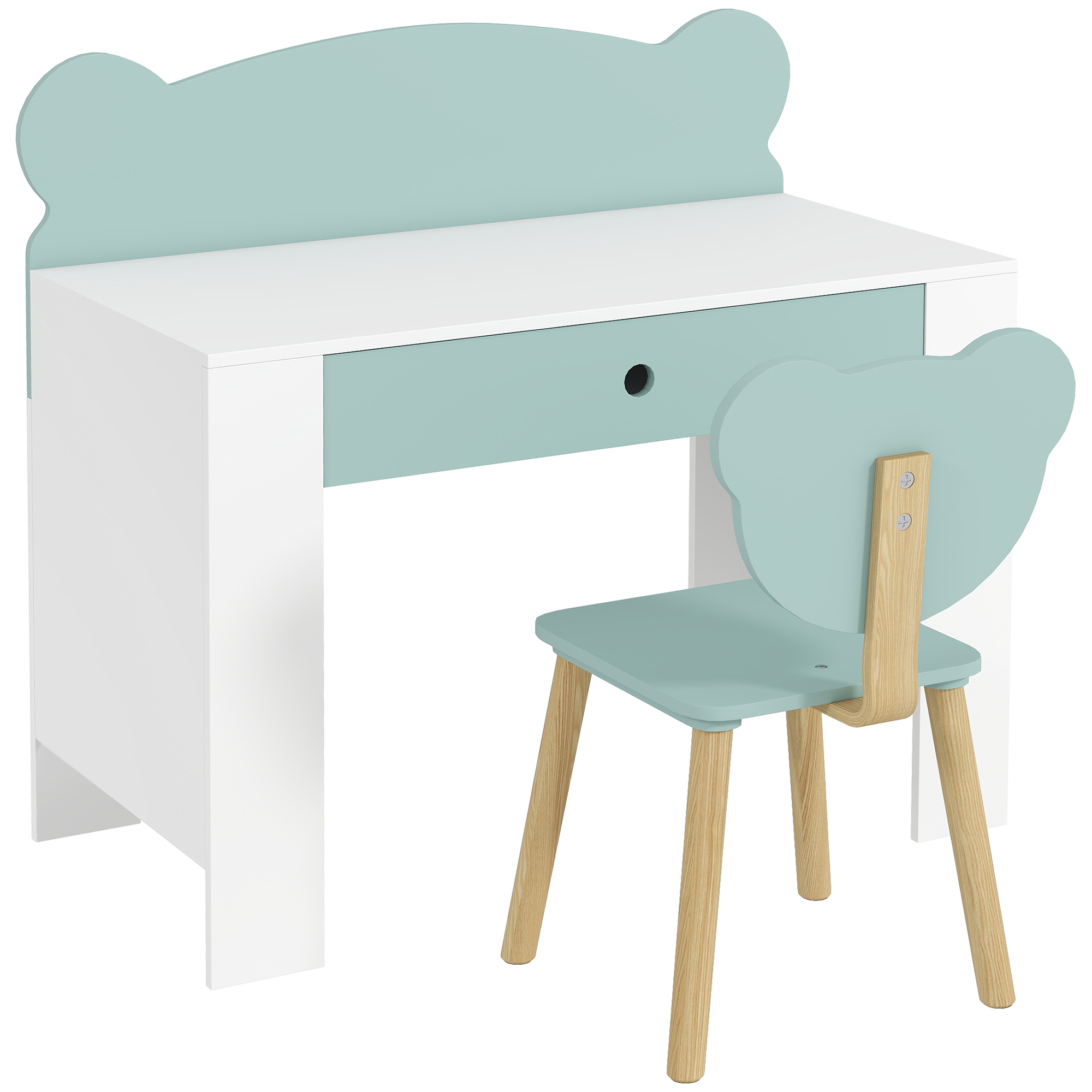 Bureau d'étude pour enfants avec chaise MDF, AIYAPLAY