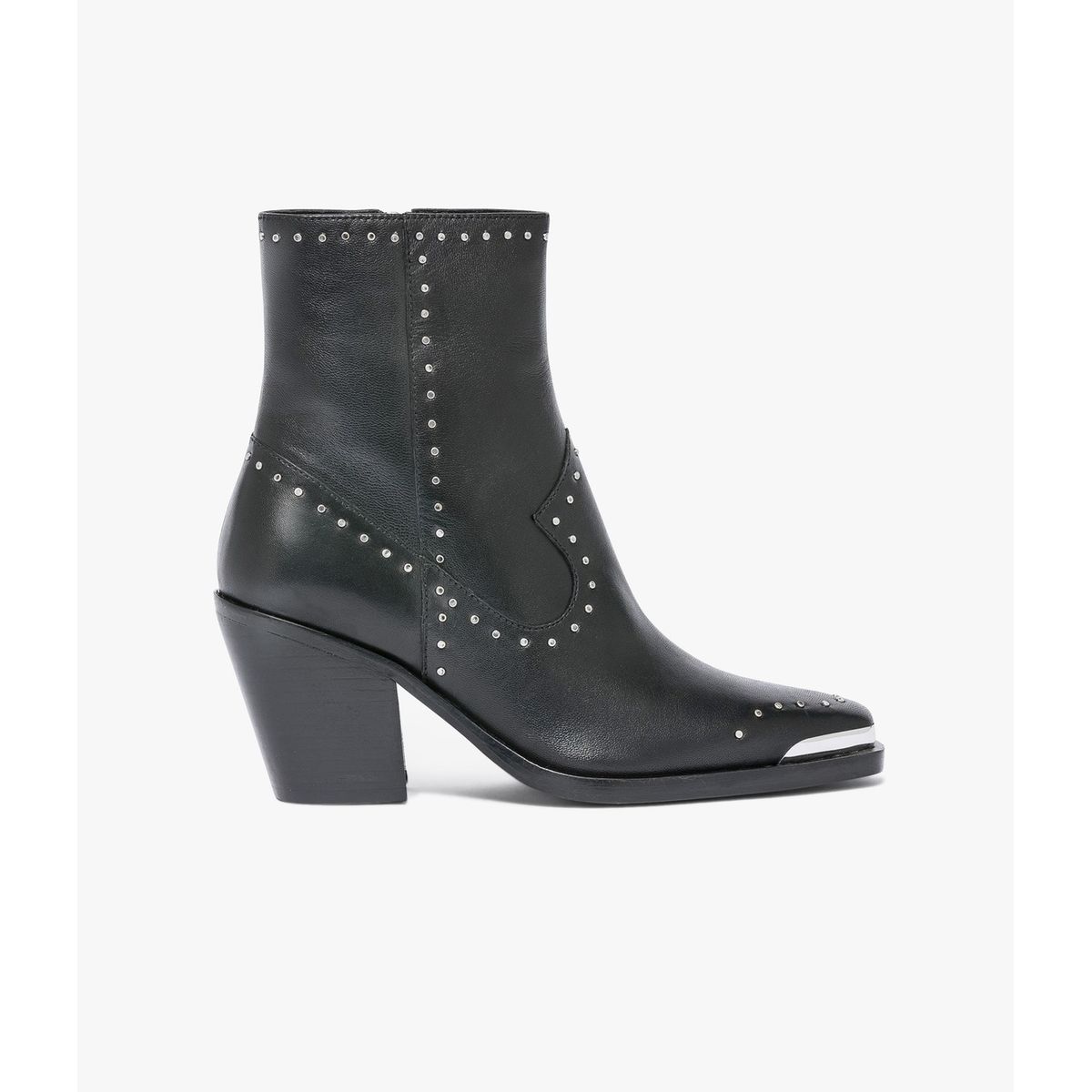 Bottines femme noir discount cloutées