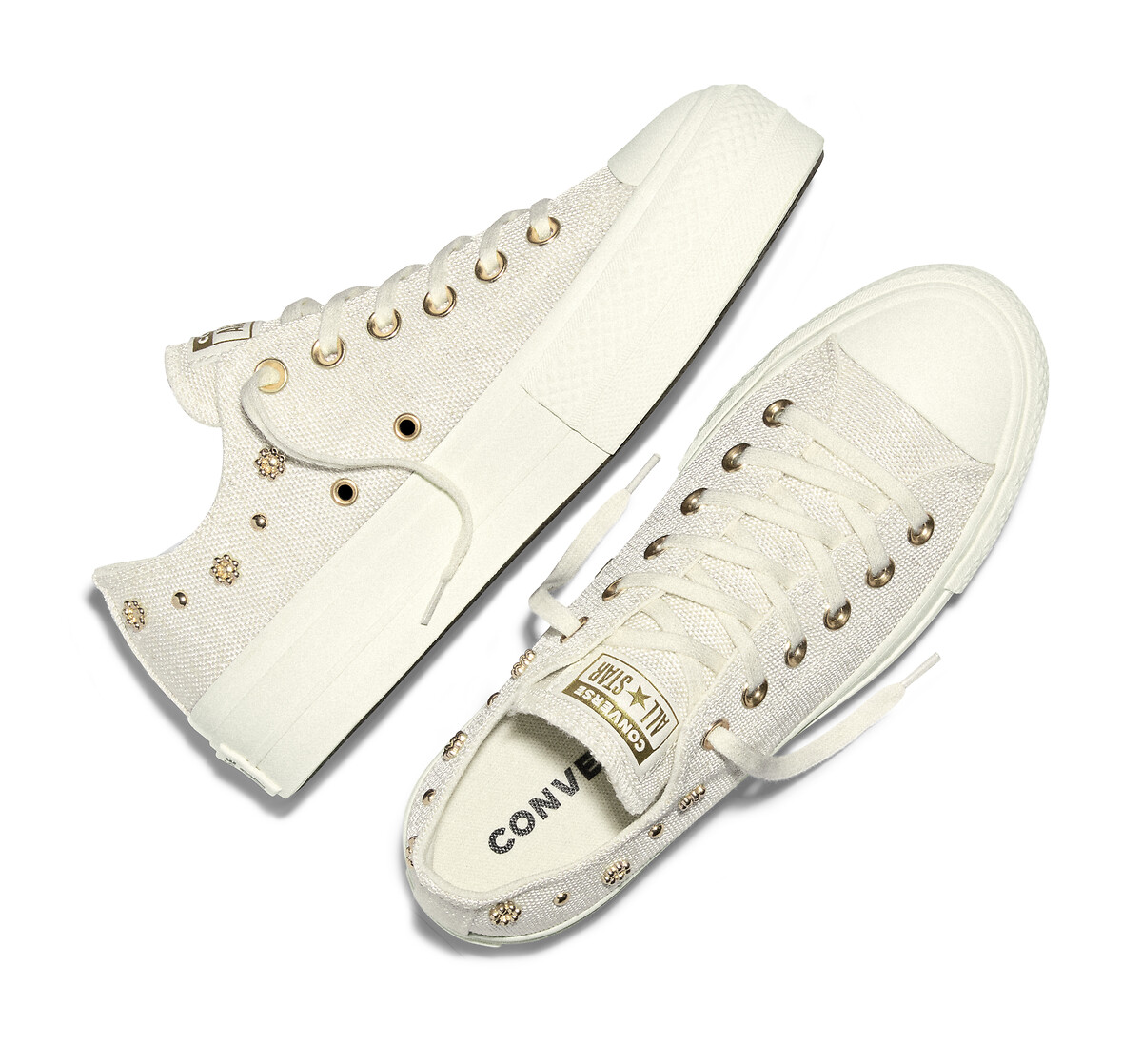 Converse Zapatillas CHUCK TAYLOR ALL STAR LIFT OX SHINY HEATHERED CANVAS STUDS — photo 6