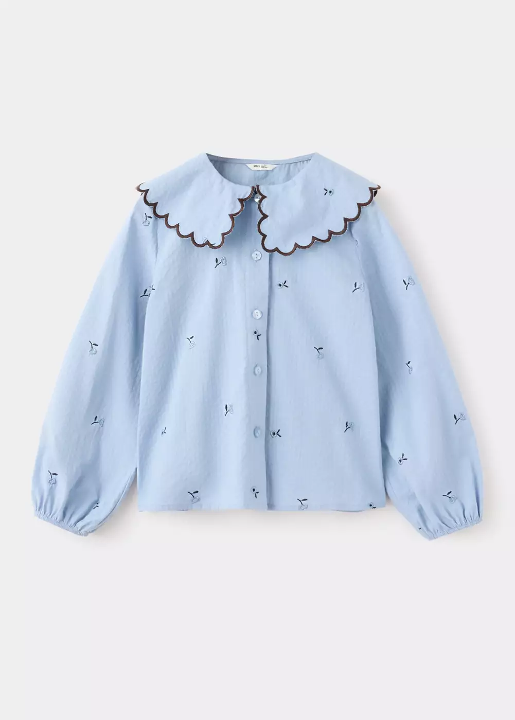 Blouse brodée en coton, MANGO BABY