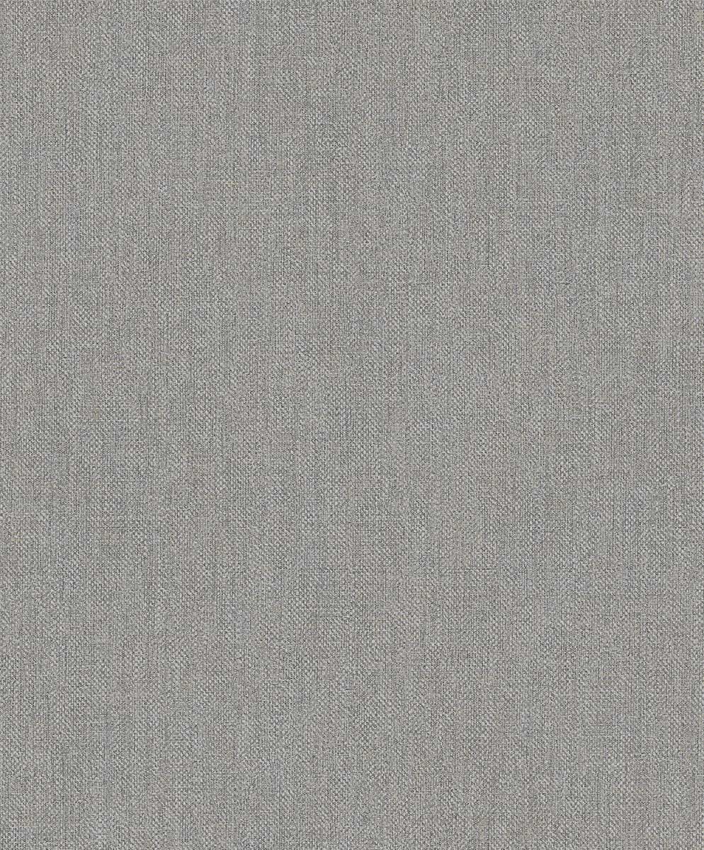 Papier peint uni effet toile jute gris anthracite, HEXOA