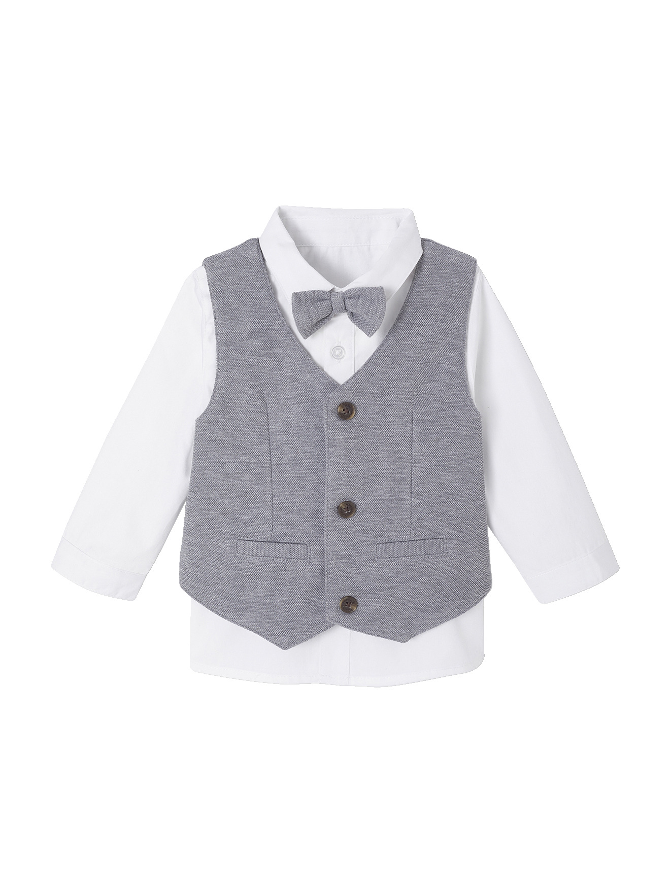 Ensemble bébé chemise noeud pap gilet, VERTBAUDET