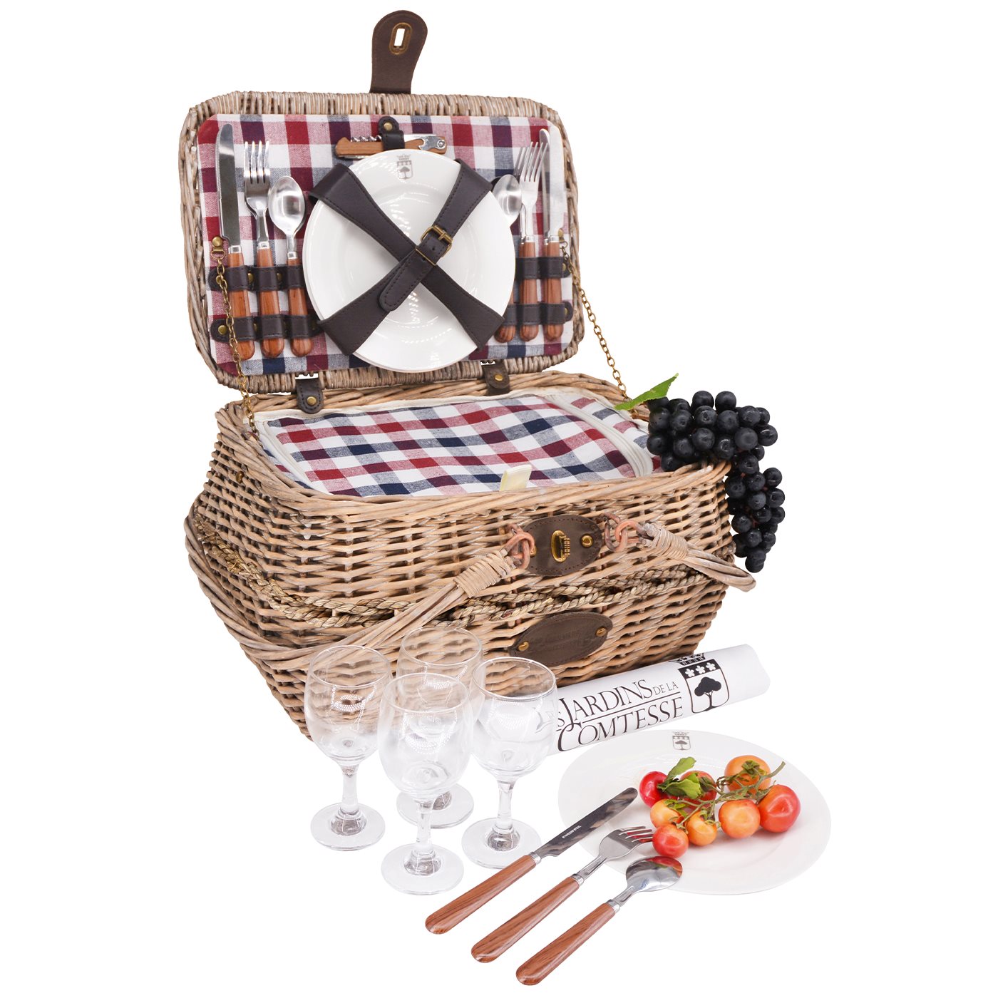 Panier pique-nique Sarlat - 4 personnes, LES JARDINS DE LA COMTESSE
